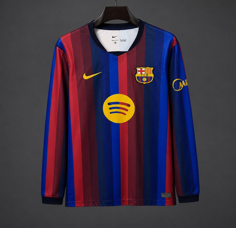 Maillot 26/27 Barcelone Domicile Manches Longues