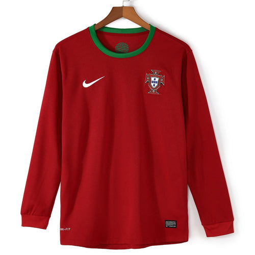 2012 Portugal Domicile maillot Retro Manches Longues