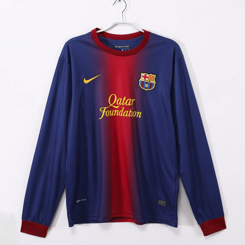 2012-2013 Maillot Barcelone Domicile Rétro  Manches Longues